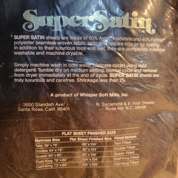 Whisper Soft Mills Super Satin Flat King Sheet - Picture 5 of 6